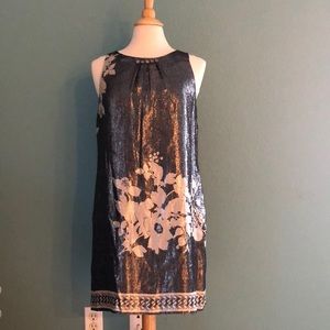 Black and silver Hale Bob dress